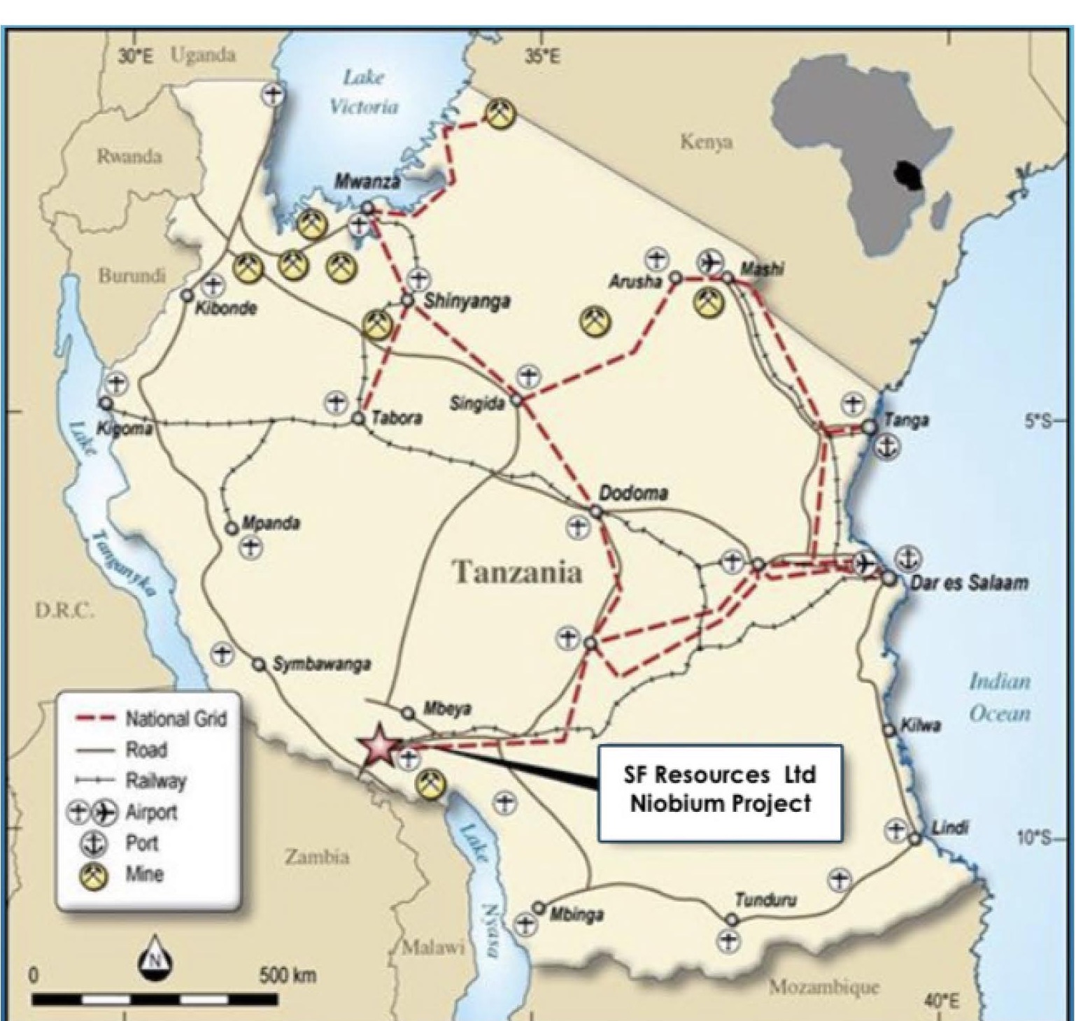 Mbeya Rare Earth Elements licence and location map
